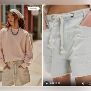 Free People/ We The Free Moxie Barrel Shorts Light Blue Denim Sizes 26 & 28